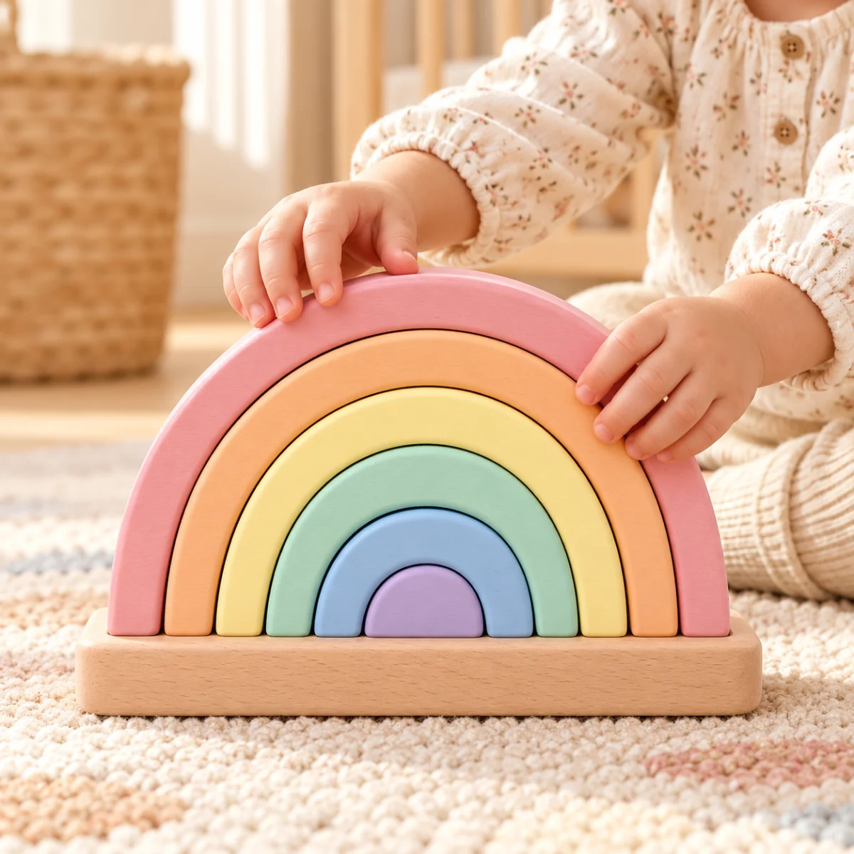 Pastel Rainbow Wooden Stacker, photo 4