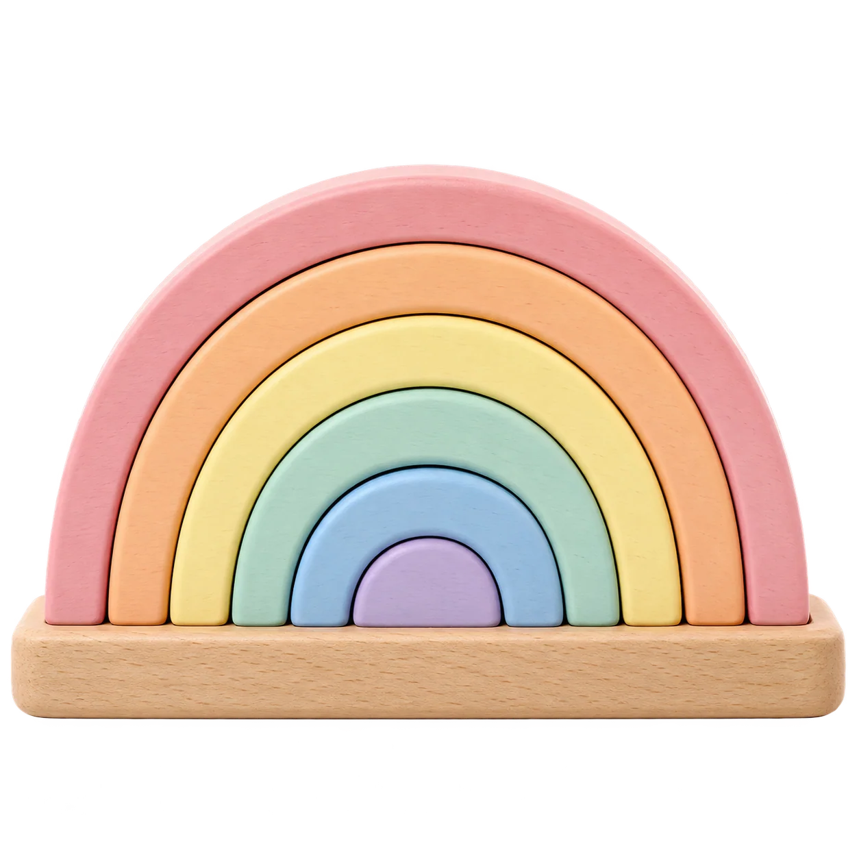 Pastel Rainbow Wooden Stacker