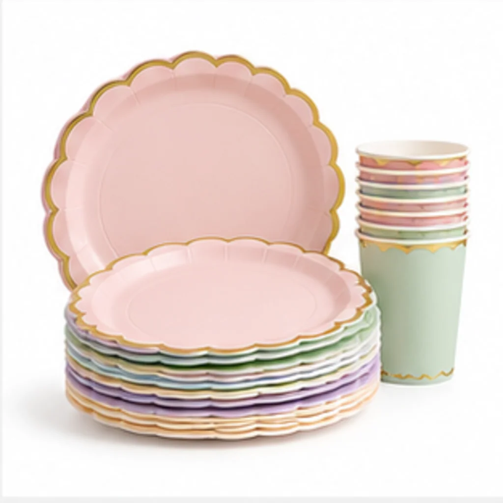 Little Lantern - Scalloped Paper Plates and Cups