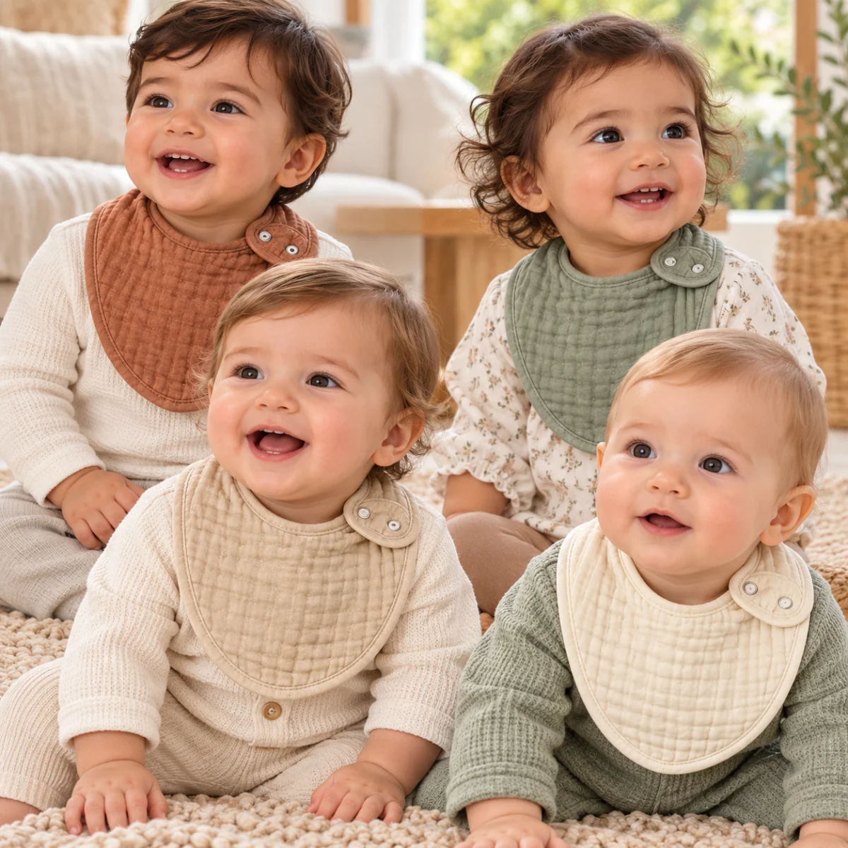 Little Lantern - Muslin Bandana Bibs - 4 Pack, photo 4