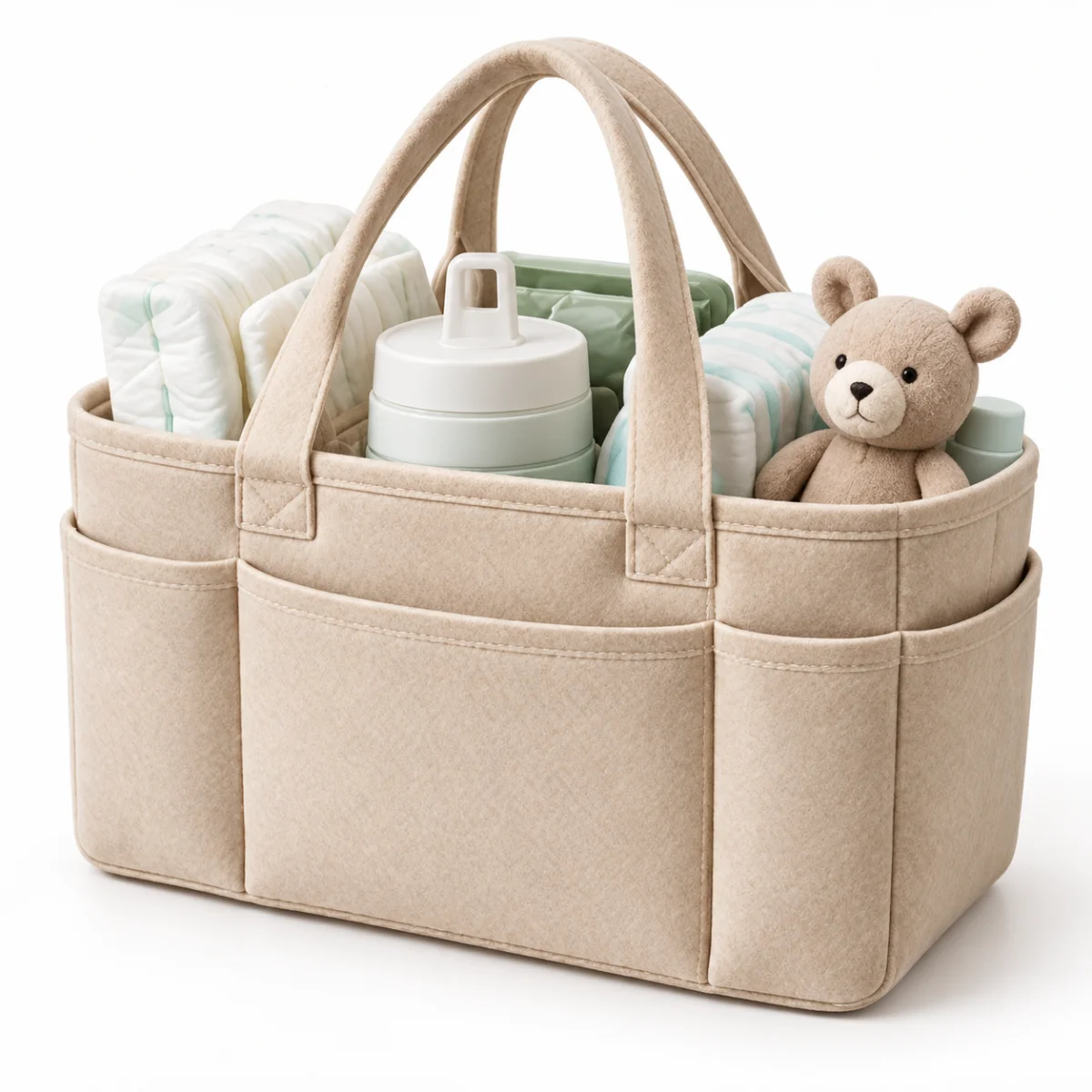 Mellow Meadow - Felt Diaper Caddy Organiser, photo 2