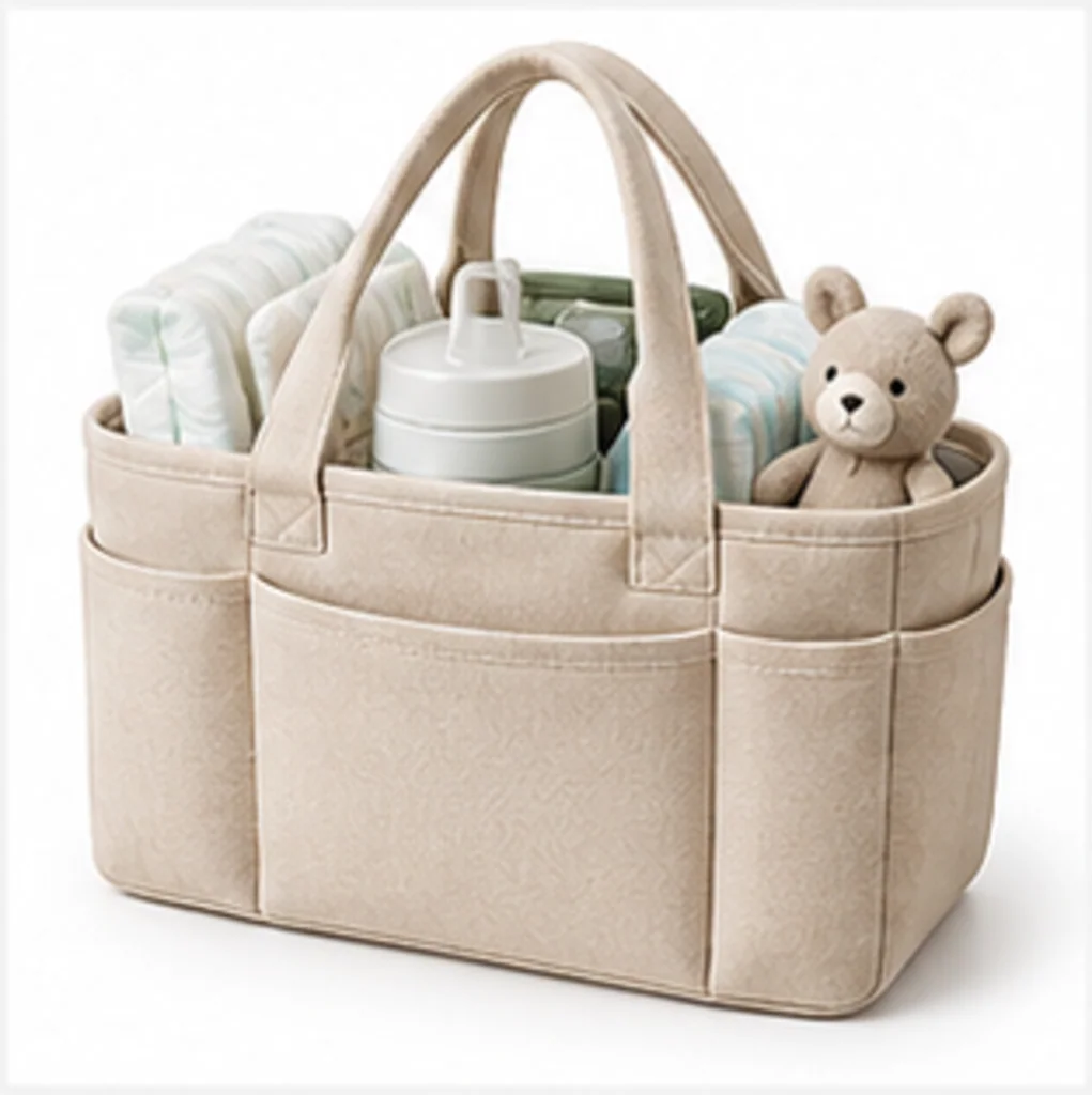 Mellow Meadow - Felt Diaper Caddy Organiser