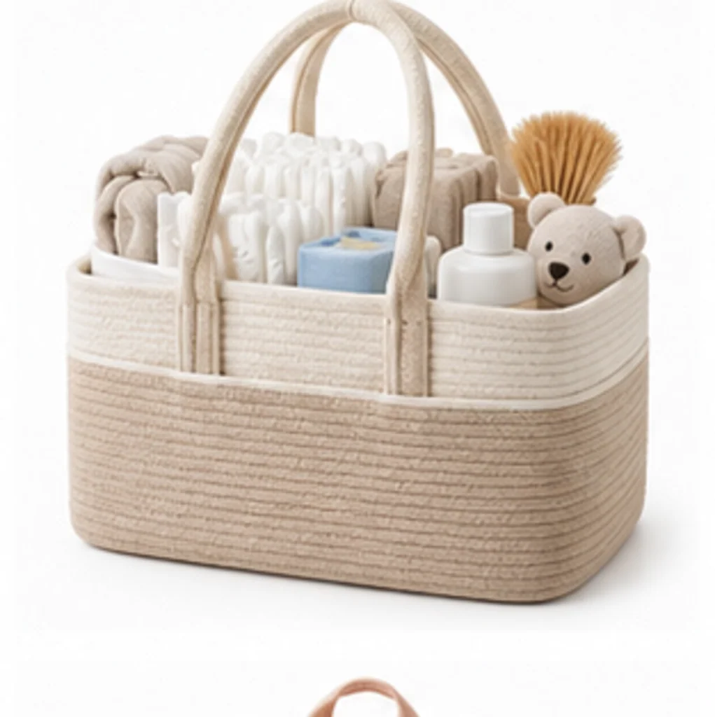 Nurture Ease - Rope Basket Diaper Caddy