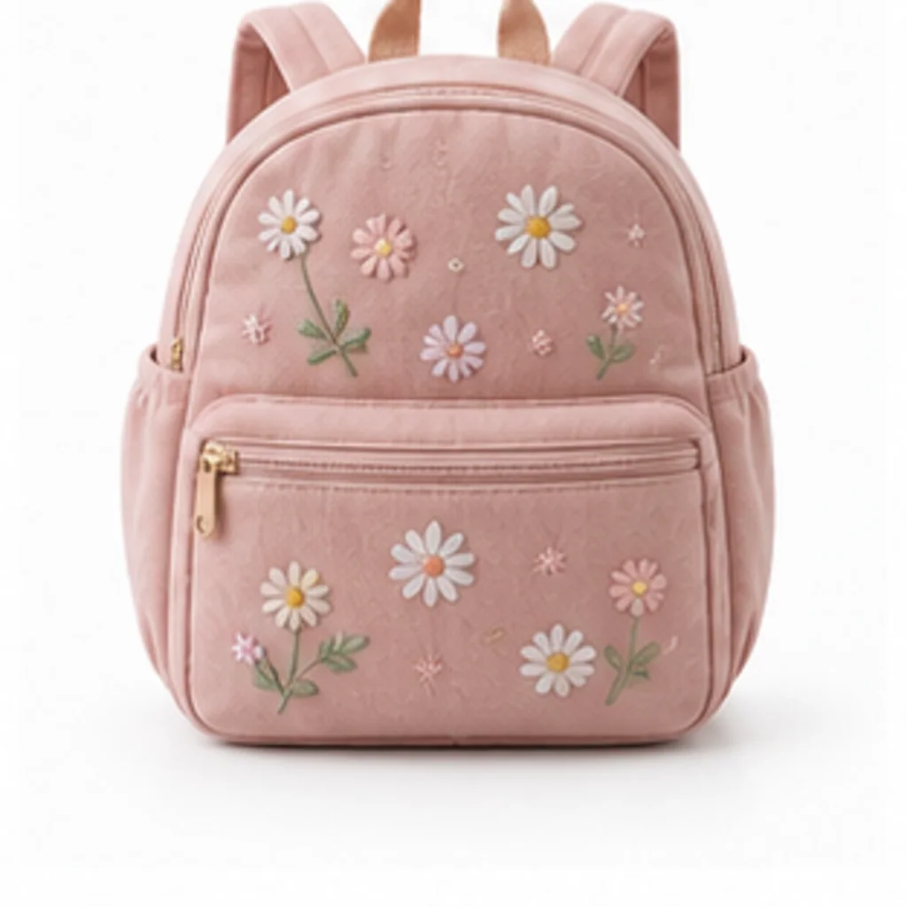 Mellow Meadow - Embroidered Daisy Mini Backpack