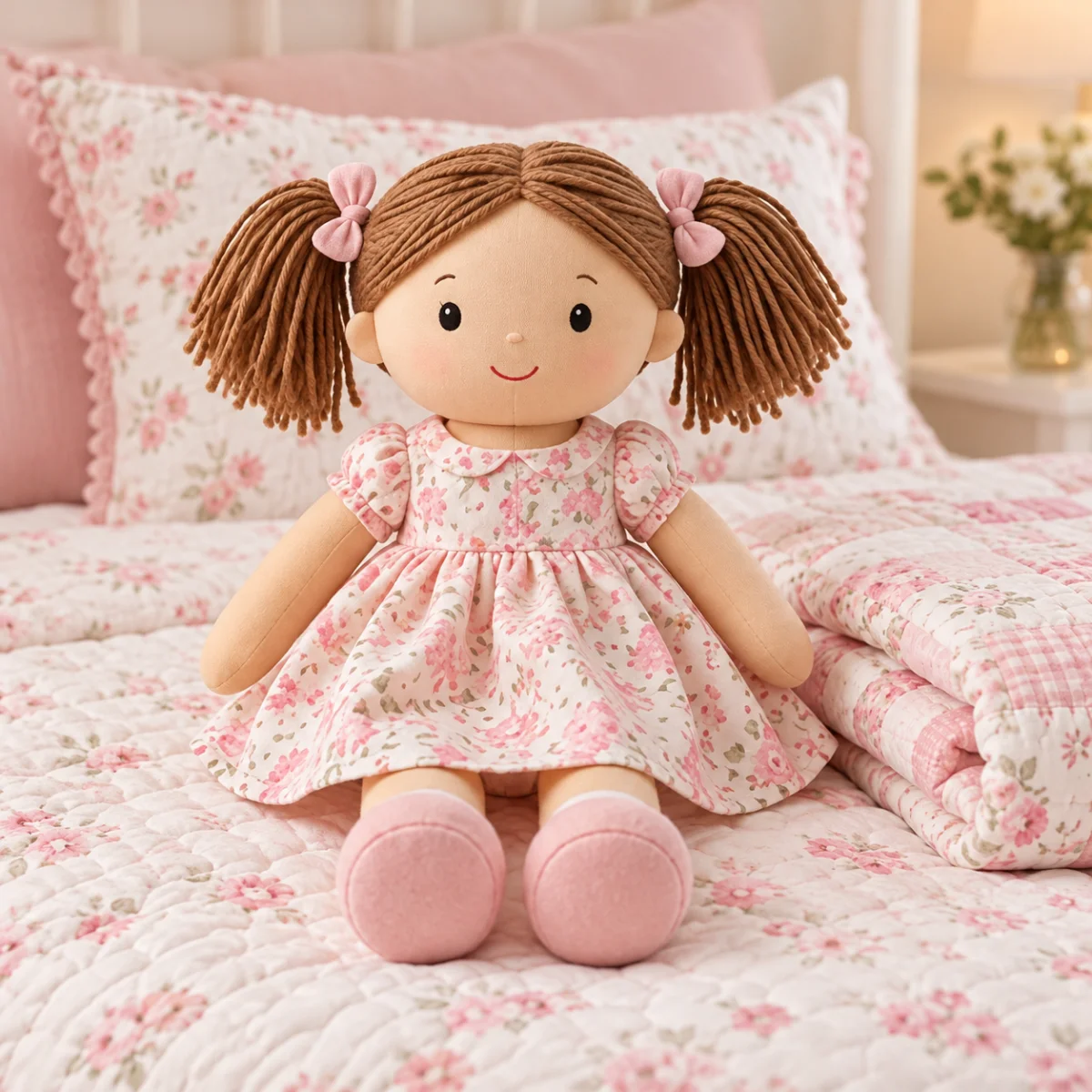 Nurture Ease - Soft Rag Doll in Floral Dress, photo 4