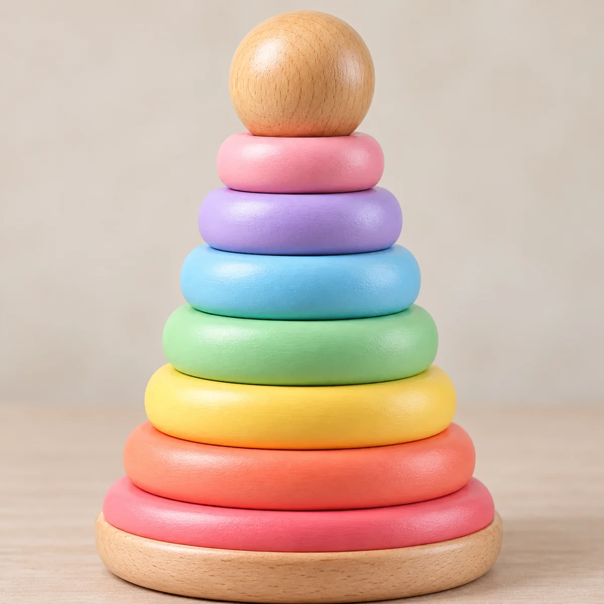 Rainbow Wooden Stacker, photo 3